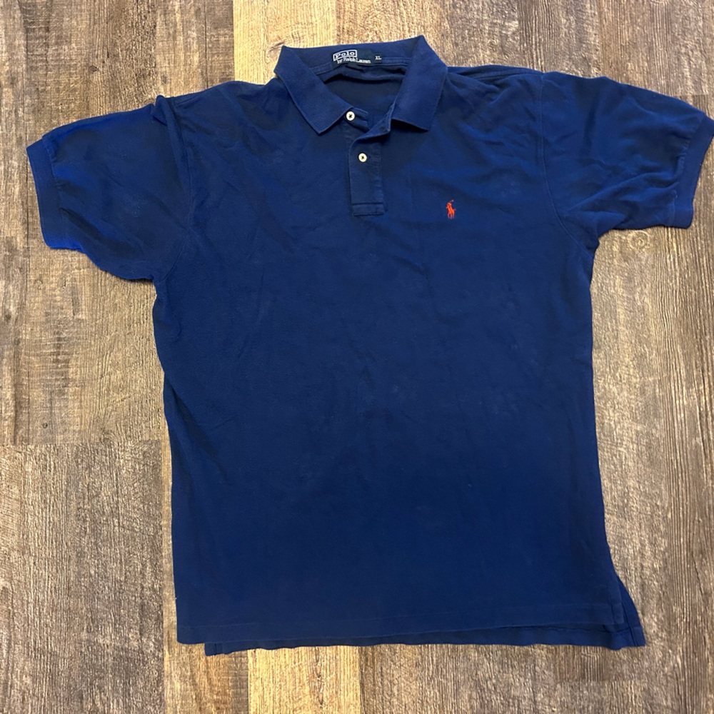 Ralph Lauren Polo Blue Label Men’s Classic Fit Blue Polo Shirt Red Logo